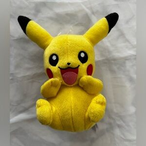 Pokémon Yellow Plush PIKACHU Embroidered Face Stuffed Animal -8” Tomy